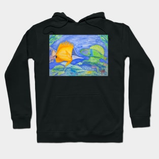 tropical fish. yellow and parrott fish. peixe papagaio Hoodie